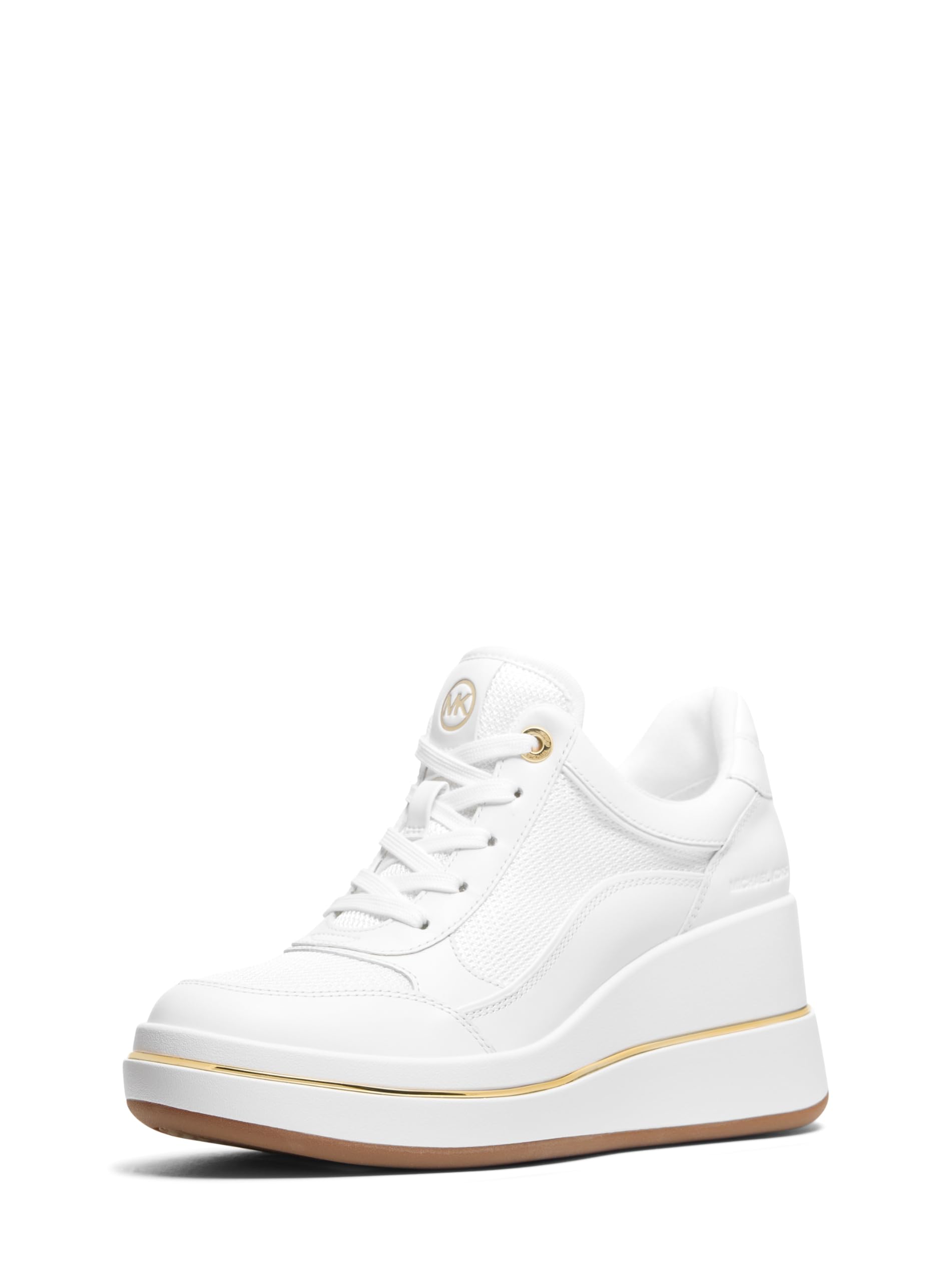 Michael Kors Women’s Emmy Wedge Trainer, Optic White, 7