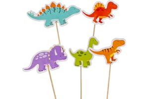 YEKTFS 50Pcs Dinosaur Cupcake Toppers Picks Cute Baby Shower Dinosaur Cake Toppers for Dinosaur Party Decoration Supplies