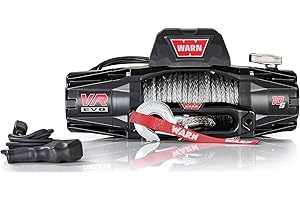 WARN 103253 VR EVO 10-S Electric 12V DC Winch with Synthetic Rope: 3/8" Diameter x 90' Length, 5 Ton (10,000 lb) Pulling Capacity