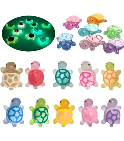 100 Mini Tortues Lumineuses En Résine - Déco Maison, Aquarium, Maison De Poupée - Phosphorescent
