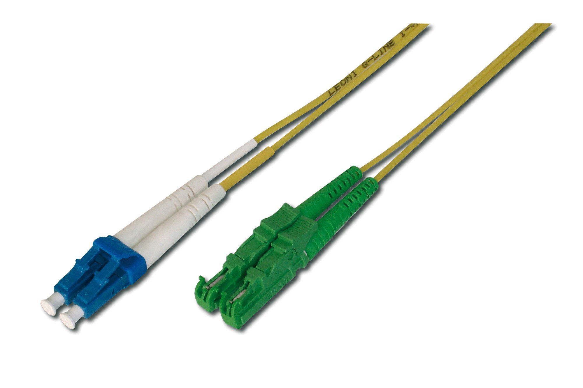 DIGITUS AL-9E2000LC-05I – Fibre Optic Cable OS2 – 5 m – E2000 (APC) to LC (UPC) – Duplex Fibre Optic Cable – 1/10 Gbit/s – SM Singlemode Fibre Optic LAN Cable – Fibre Type: 9/125 µ – Yellow