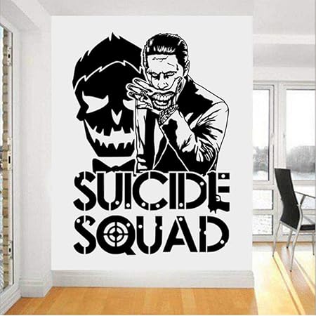 Cyalla Design Joker Suicide Squad Art Decor Design De Mode Stickers Muraux Pour Garcons Chambre Ados Room Decor Manga Murale 58 83cm Amazon Fr Bricolage
