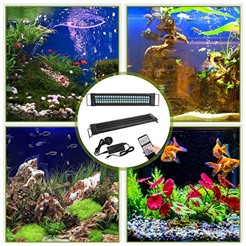 Powcan Aquarium Light 72 LED Aquarium Lighting with IR Controller Fish