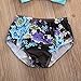 Infant Baby Girls Swimsuit Floral Blue Bowknot Bikini Set Strap Top+Shorts (2-3y, Black)
