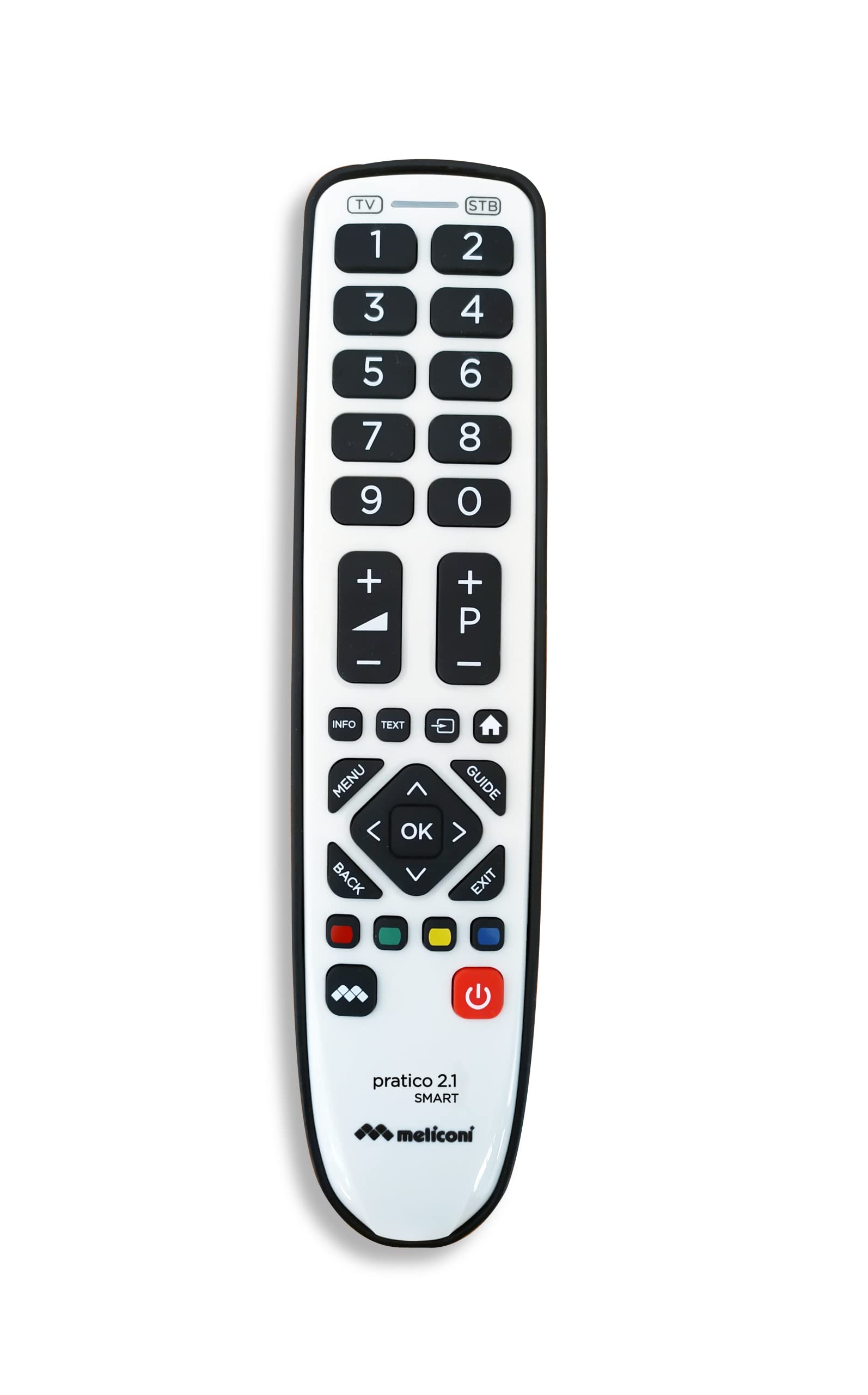 Meliconi Gumbody Pratico 2.1 Smart - Universal Remote Control 2 in 1 with rubber body, ideal for TV and decoder. Updateable via Web.