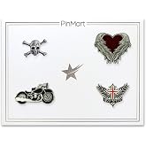 PinMart Biker Motorcycle Enamel Lapel Pin for Jackets, Vests &amp; Bags