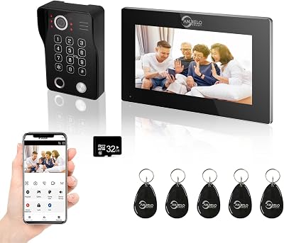 ANJIELO SMART 7'' Video Doorbell Intercom 1080P Camera RFID Fingerprint App