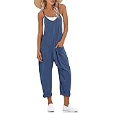 Muchpow Women's V Neck Sleeveless Jumpsuits Spaghetti Straps Harem Long Pants Overalls With Pockets
