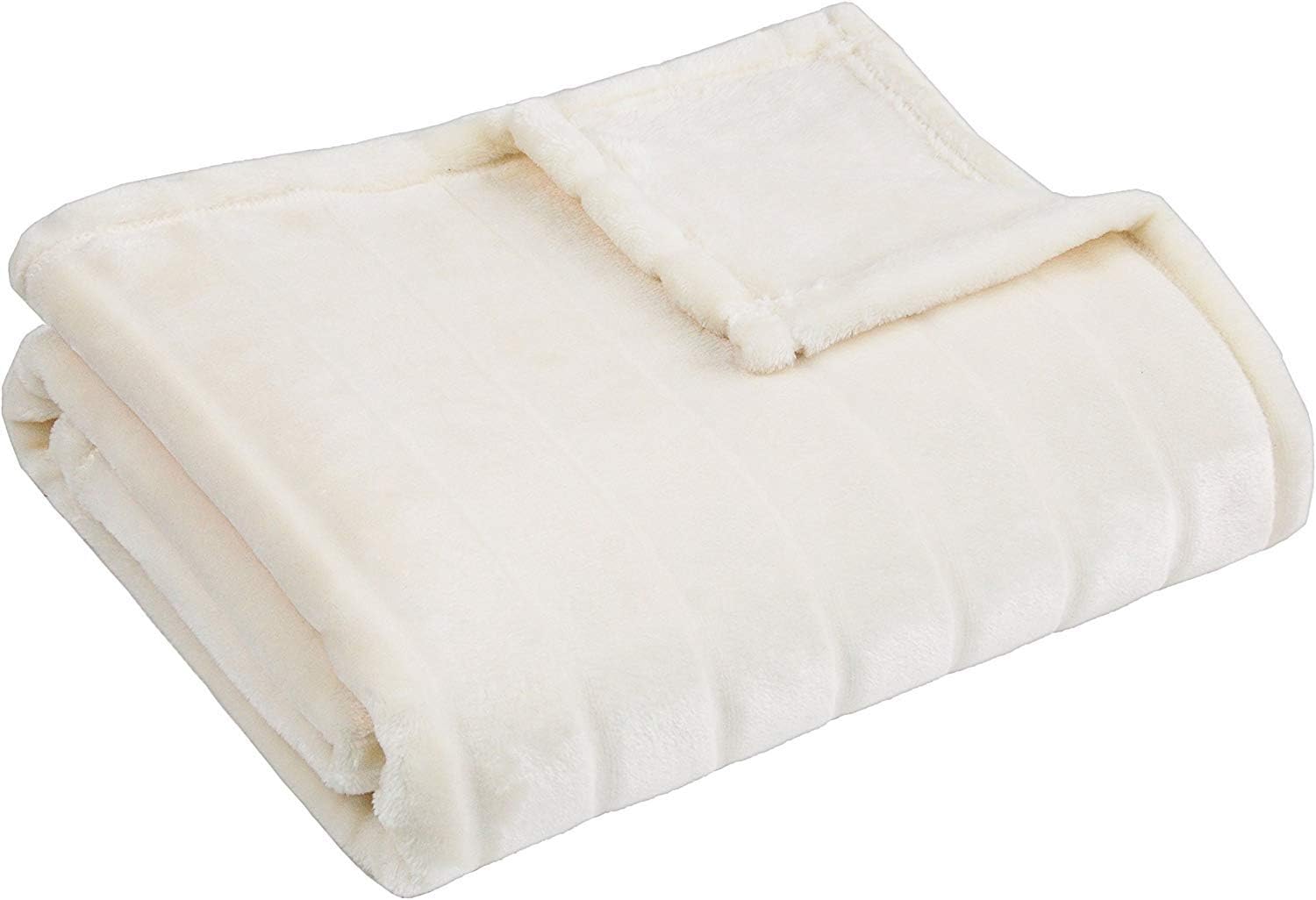 Bertte Throw Blanket Super Soft Cozy Warm Blanket 330 GSM Lightweight Luxury Fleece Blanket for Bed Couch- 50"x 60", Ivory White: Home & Kitchen