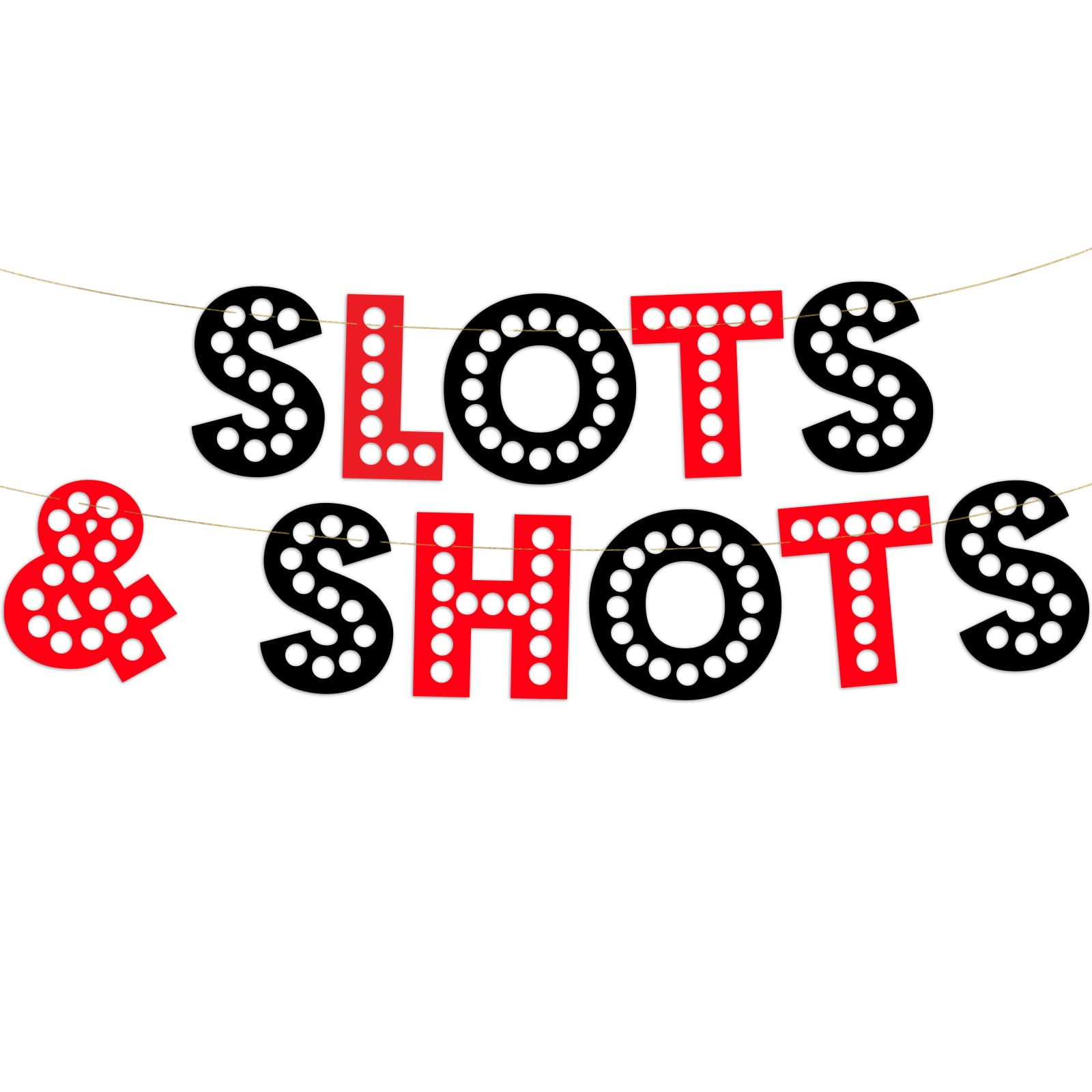 Pre-Strung Casino Themed Glitter Banner - Bachelorette Party Decorations for Her - Ideal for Hen Dos and Hotel Setups - Party Supplies, Favors and Gifts