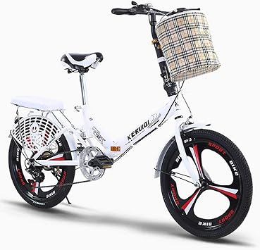 Amazon 折りたたみ自転車 カゴ付 15秒以内に折り返し 女性雑種のバイクコンパクト自転車 アーバンコミューターインチホイール6速用ポータブル市折りたたみ自転車 標準装備 ミニベロ 折り畳み自転車 軽快車 自転車 Guoe Ykgm シティー ファミリーサイクル