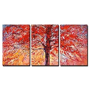 Beautiful Autumn Tree - Canvas Art Wall Art - 16"x24"x3 Panels