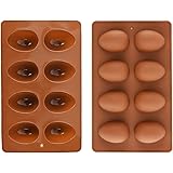 Mirenlife 8 Cavity Silicone Egg Pan, Egg Tray, Egg Shape Ice Tray, Silicone Baking Supplies for Cake Decorating, Chocolate, C