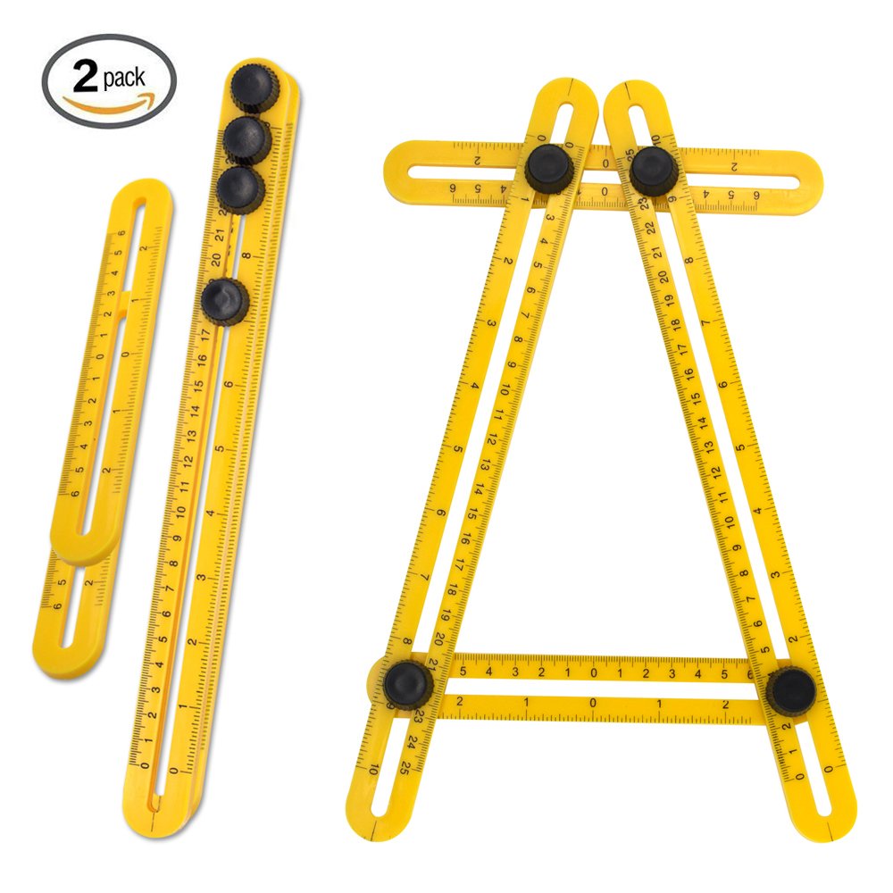 Rraycom Multi Angle Measurement Tool, 2 Pack Angleizer Template Tool Flooring Template Measure Ruler and Layout Tools for Handymen, Builders, Craftsmen and DIY