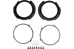 Akozon 7inch Round Headlight Mounting Retaining Bracket Set with Headlight Metal Black Replacement for JK 2007 to 2017