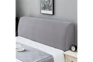 COVE YD Bed Headboard Slipcover, Stretch Bed Headboard Cover, Thick Fabric Solid Color Dustproof Bed Head Protector Cover, Washable Anti-Dirty Headboard Protector (King/78.5"-86.5", Light Grey)