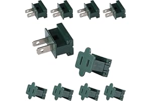 Leymays SPT-1 Vampire Plugs - 5Pcs Male and 5Pcs Female Green - Connector Extension Cord Ends Replacement Plug - UL Listed for Small Appliances Such as Power Strips and Lamps,DIY Projects