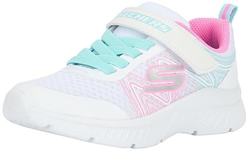 Skechers Unisex-Child Microspec Plus - Swirl Sweet Sneaker, White/Multi, 11 Little Kid