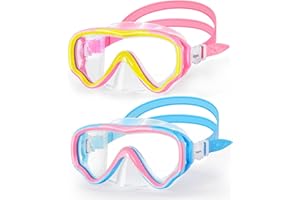 VegoVia Kids Swim Goggles with Nose Cover, Anti Fog Wide View Clear Swim Mask for Kids Youth 3-15, Anti-Shattered No-leak