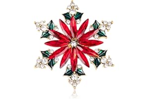 PINK TOWN Rhinestone Snowflake Brooch for Women Colorfu Crystal Winter Snowflake Flower Brooch Pin Christmas Brooch Pins Elegant Clothing Hat Bag Skirt Accessories Christmas Halloween Birthday Party Costume Jewelry