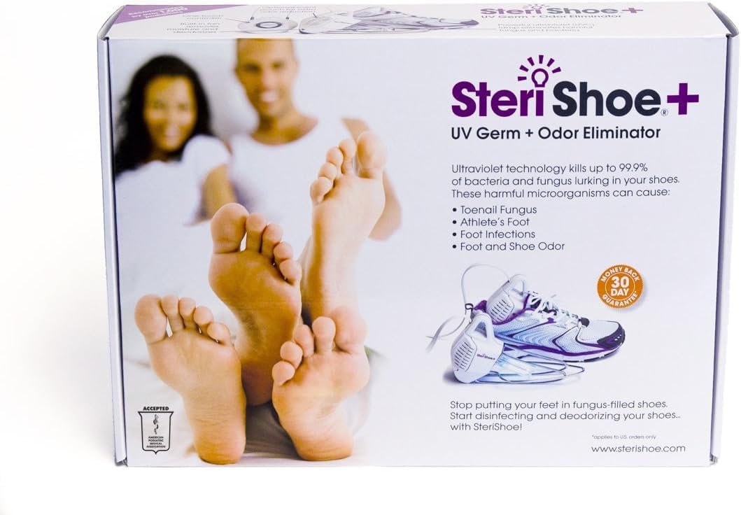 SteriShoe SteriShoe UV Shoe Sanitizer and Deodorizer – Ultraviolet Light Sterilizer for Sneakers, Boots, and Dress Shoes – Kills Odor-Causing Bacteria and Toenail Fungus Germs for Fresh, Clean Feet