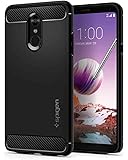 Spigen Rugged Armor LG Stylo 4 Phone Case/LG Stylo 4 Case/Q Stylus Case/LG Stylo 4 Case with Flexible and Durable Shock Absorption with Carbon Fiber Design for LG Stylo 4 (2018) - Black