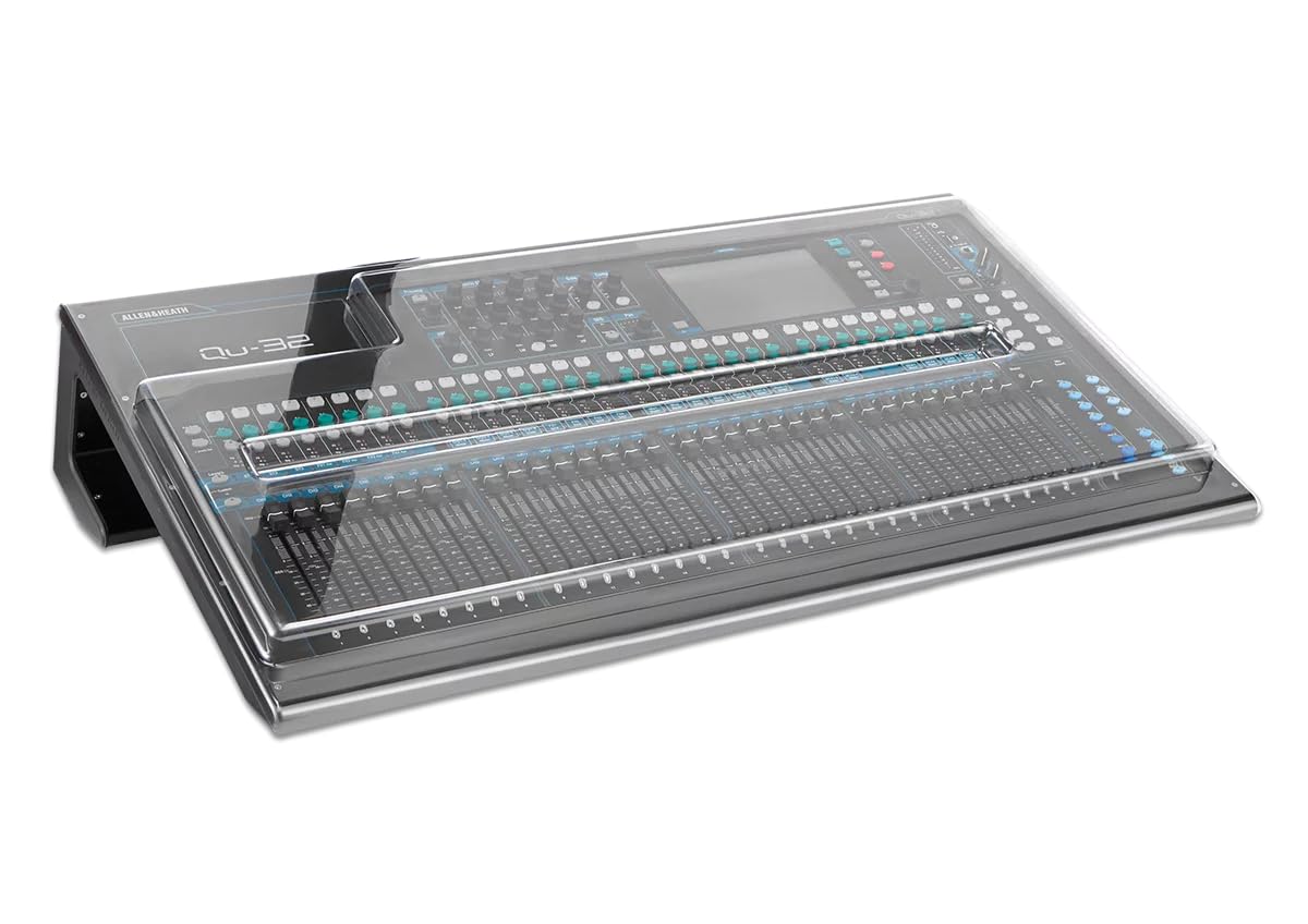 Decksaver Cover for Allen & Heath QU32 - Super-Durable Polycarbonate Protective lid in Smoked Clear Colour, Made in The UK - The Engineers’ Choice for Unbeatable Protection