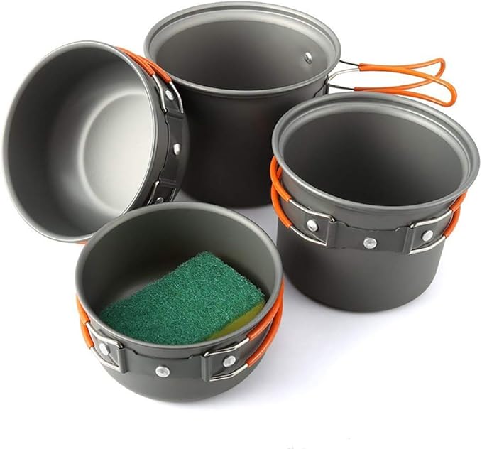ZMEETY Camping Cookware Aluminum Nonstick & Lightweight