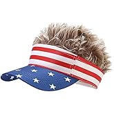 NNBDBVDHS Mens Visor with Hair Fake Hat with Hair for Men Funny Golf Hats Wig Hat Spiked Adjustable Baseball Cap