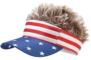 NNBDBVDHS Mens Visor with Hair Fake Hat with Hair for Men Funny Golf Hats Wig Hat Spiked Adjustable Baseball Cap