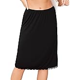 Lovasy Half Slip for Women Under Dress Lace Slip Skirt Anti-Cling Knee Length Underskirt S-3XL