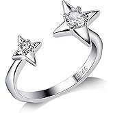 Teppdfann Silver Open Ring for Women – Unique Adjustable Ring with Wheat Ear Design, Edgy Punk Style Meets Vintage Aesthetic for Stacked or Wear Separately