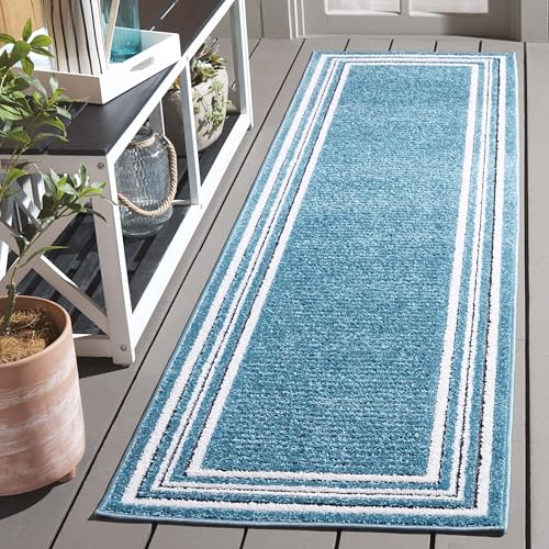 SAFAVIEH Outdoor Runner Rug 2'2"x8' - Cabana Collection - Coastal Design, Turqu…