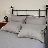 Premium Queen Pillowcases 4 Pack - Light Grey Standard - Ultra Soft 1800 Thread Count Microfiber- Double Brushed - Allergies Free - Wrinkle Resistant Pillowcase