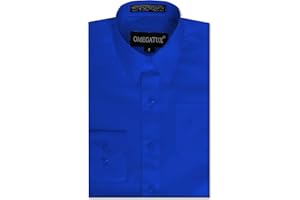 OmegaTux Boys Long Sleeve Solid Color Dress Shirts