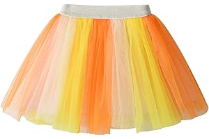 DXTON Girls Tutu Skirt Rainbow Toddler Tulle Ballet Dance Skirt for 2-8 Years