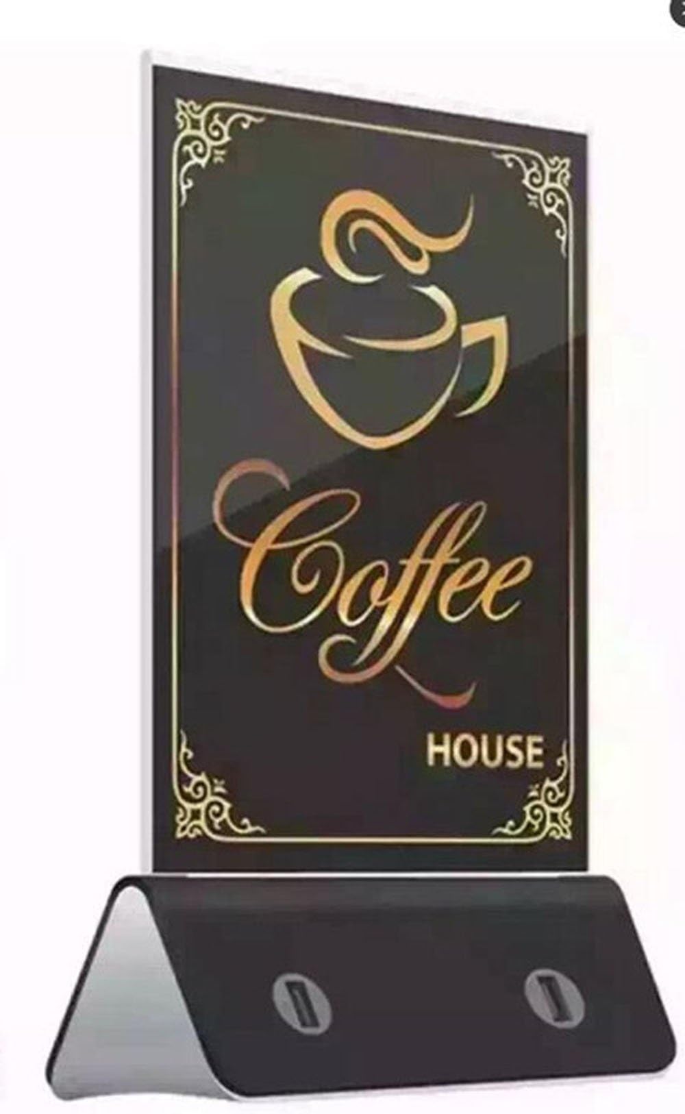 10000mAh Portable Power Bank,4X USB Menu Holder Multiple Desktop Advetising Charging Station for Cafe, Restaurants, Bar, Coffee Shops (Black)
