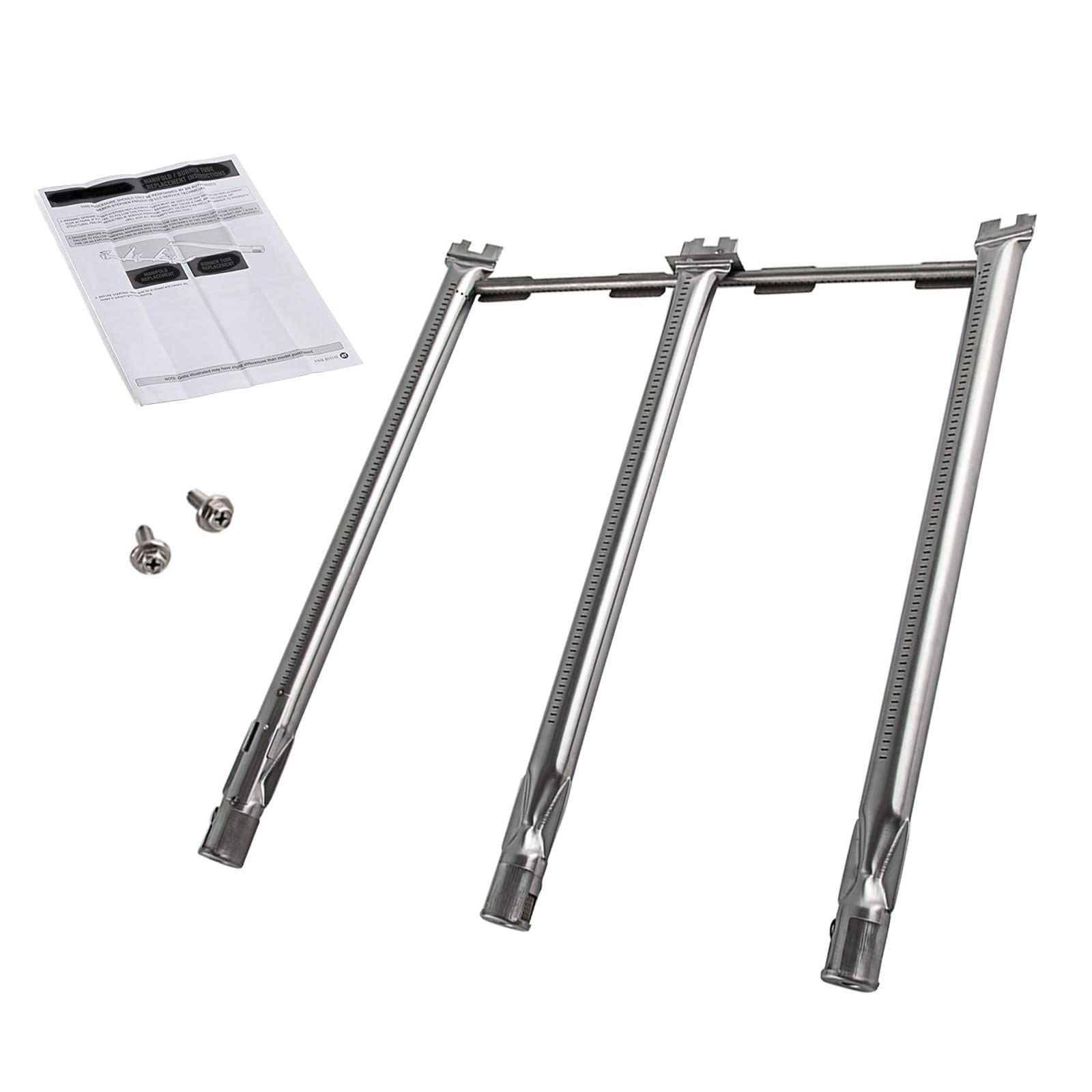 WELL GRILL 45.7CM Burner Tubes 69787 Stainless Steel Gas Grill Burners for Weber Spirit E310 S310 E320 S320 (2013 and Newer), Weber Spirit 300 Series, Spirit E330 S330 SP-330(Fit Up-Front Buttons)