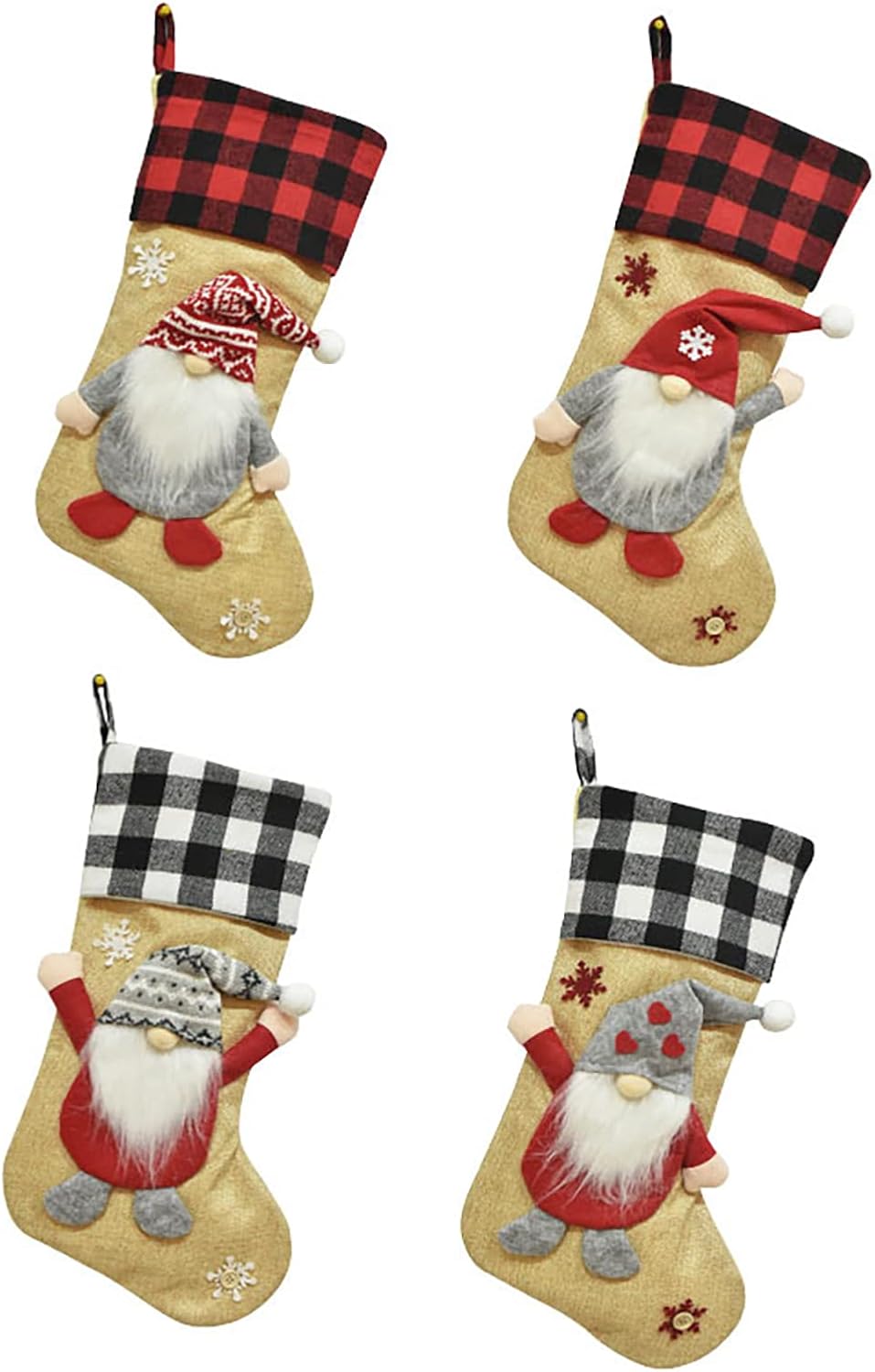Stockings & Holders - NIENSEAZON Christmas Stockings 4 Pack - 18