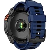 MYSNBKN Compatible with Fenix 7X Band, 26mm Easy-fit Silicone Watch Strap Wristbands Replacement for Garmin Fenix 5X/5X Plus/6X/6X Pro/7X Pro/3/3 HR