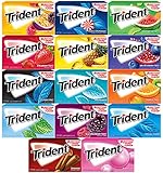 Trident Sugar Free Chewing gums Pack of 14 (Assorted Flavors)