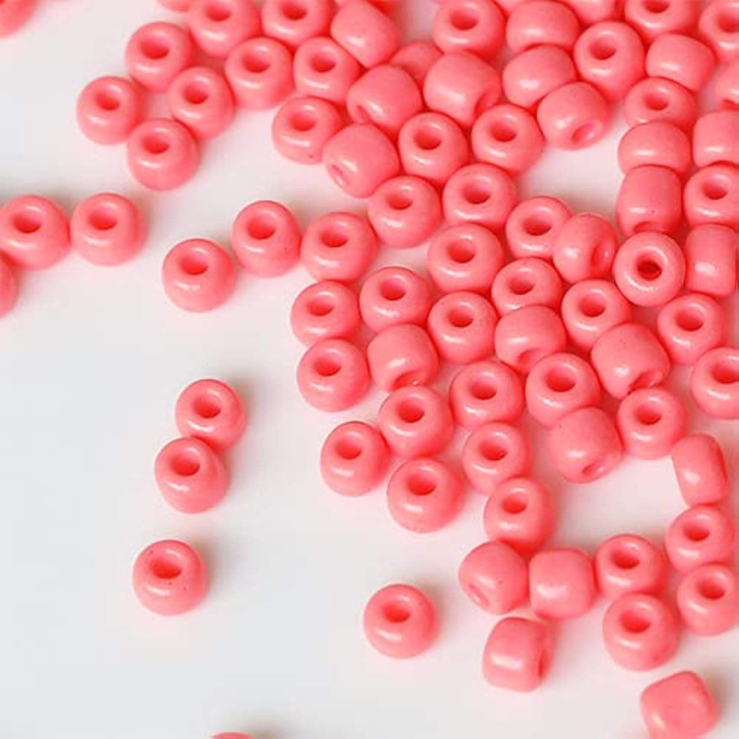 Tibaoffy Size 6/0 Crafts Glass Seed Beads 4mm Watermelon Red Beads for Jewelry Making (Total About 100g About 1200pcs)