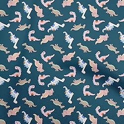 oneOone Cotton Cambric Teal Blue Fabric Colorful