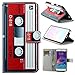 S5 Case, Gift_Source Brand Samsung Galaxy S5 Case, Luxury Fashion PU Leather Magnet Wallet Credit Card Holder Flip Case Cover for Samsung Galaxy S5 i9600/ Galaxy SV / Galaxy S V (2014) (Cassette Tape)