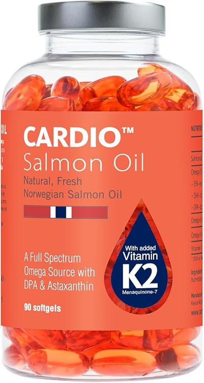 Hofseth Biocare Cardio Omega 3 Norwegian Salmon Oil 1000mg with K2 90 caps