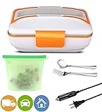 MIGHTHREE Electric Lunch Box Food Heater 2 in 1 for