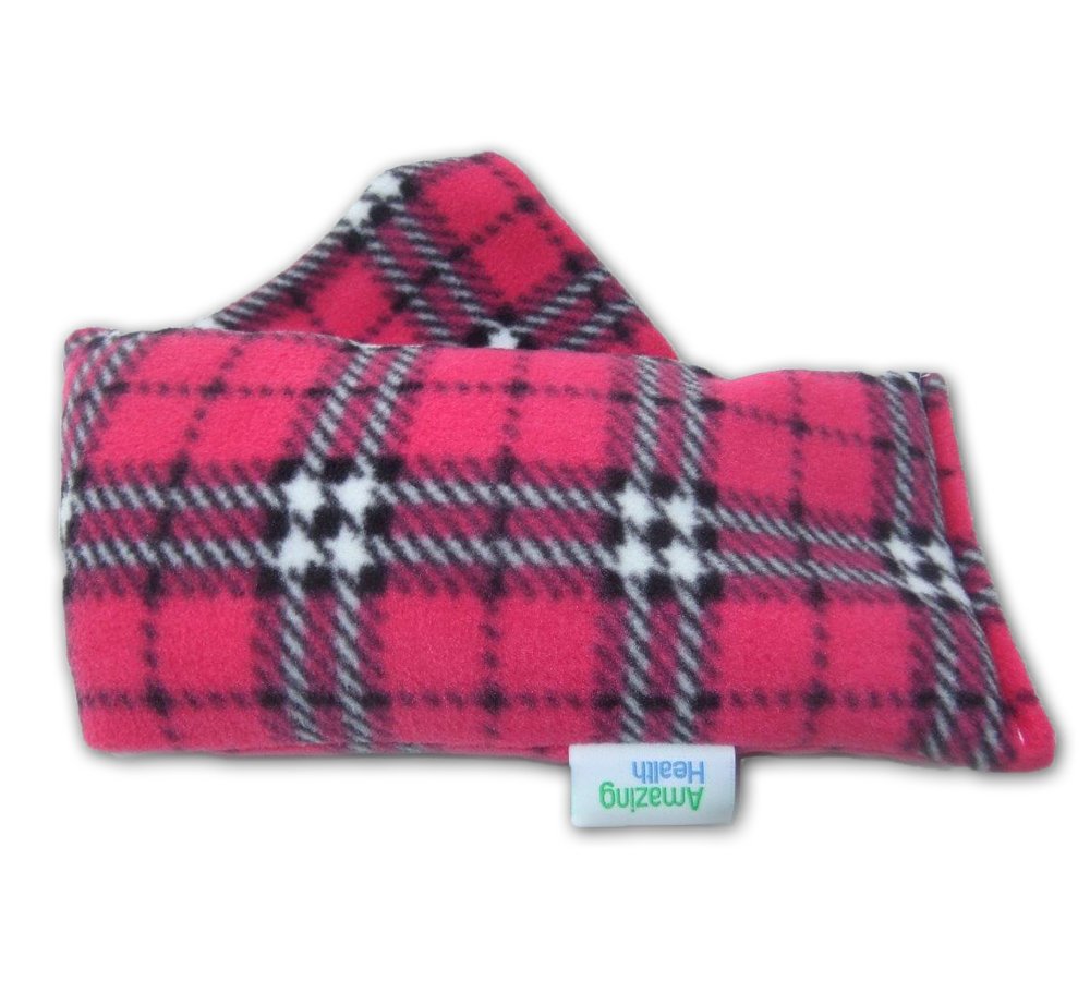 Heat Pack Plush Fleece Tartan Check Microwave Wheat Bag (Lavender, Cerise)
