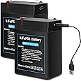 TOPUSSE Upgraded Rechargeable 6V 6Ah LiFePO4 Battery with USB Charge Design, 6 Volt Lithium Battery 2000+ Cycles with BMS (F1 Terminals) for Ride On Toys, Deer Feeder 2 Pack