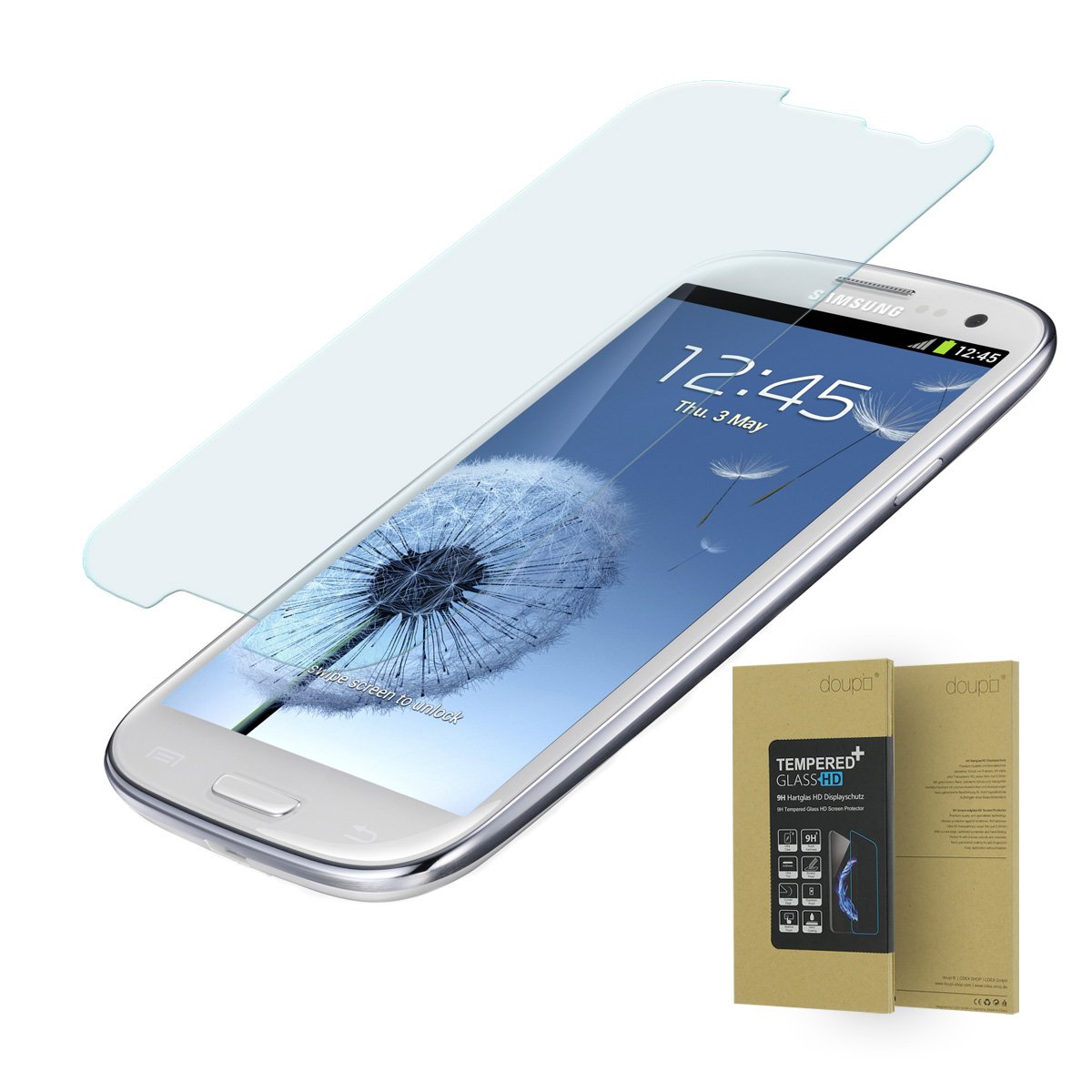 doupi Tempered Glass for Samsung Galaxy S3 - Premium 9H HD Anti Scratch [3D Touch Supported] Screen, transparent