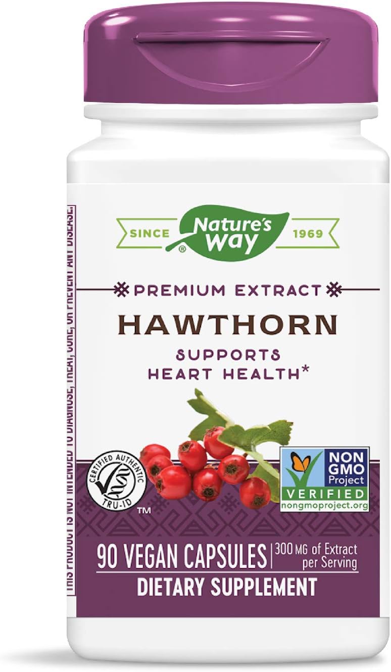 Nature's Way Hawthorn, 300 mg of Extract per Serving, 90 Capsules: Health & Personal Care